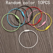 10入組/色創意燒瓷鍍鋼絲繩汽車鑰匙扣鑰匙扣diy配件多功能鋼絲吊飾 - 彩色 - 查看 2