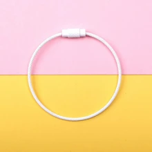 10入組/色創意燒瓷鍍鋼絲繩汽車鑰匙扣鑰匙扣diy配件多功能鋼絲吊飾 - 彩色 - 查看 8