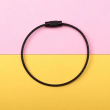 10入組/色創意燒瓷鍍鋼絲繩汽車鑰匙扣鑰匙扣diy配件多功能鋼絲吊飾 - 彩色 - 查看 9