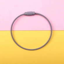 10入組/色創意燒瓷鍍鋼絲繩汽車鑰匙扣鑰匙扣diy配件多功能鋼絲吊飾 - 彩色 - 查看 11