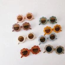 Flower Design Kids Fashion Glasses - Orange - View 3