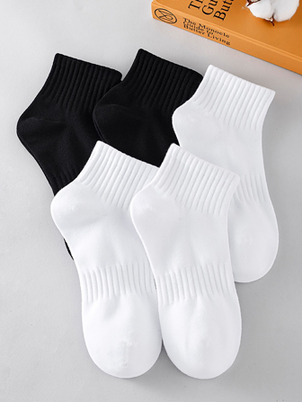 5雙素色短襪子適用於運動吸濕排汗