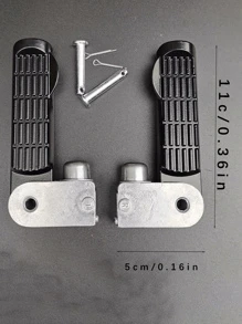 2pcs Folding Foot Pedals For Electric Bikes/scooters, Rear Passenger Foot Pegs - Black - View 3