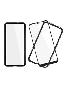 Magnetic Case With 360 Degree Protection Including Mica Glass For IPhone 8 Plus - 黑色 - 查看 4