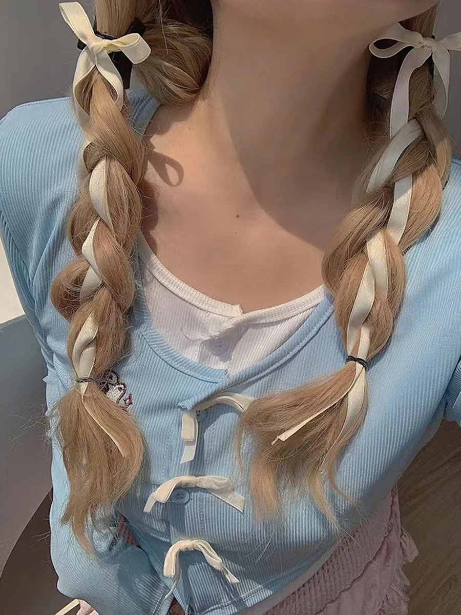 2入組女士淺褐色蝴蝶結髮爪夾帶流光,時尚頭髮配飾適用於日常穿著