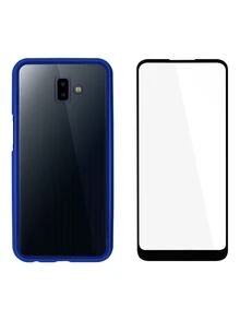 Funda Magnética de 360 grados de protección incluido Mica Cristal para Galaxy J6 Plus - Azul - Ver 1