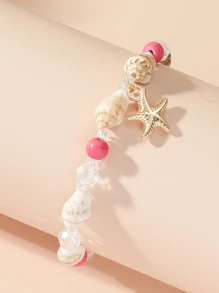 1 قطعة قلادة بشكل نجمة البحر، سوار ذو حبات من الصدف والبلور؛ 1 قطعة سوار ذو صدف وحبات الذرة والفيروز