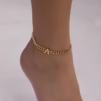 1入組海灘度假風格金屬質感極簡風格字母吊墜