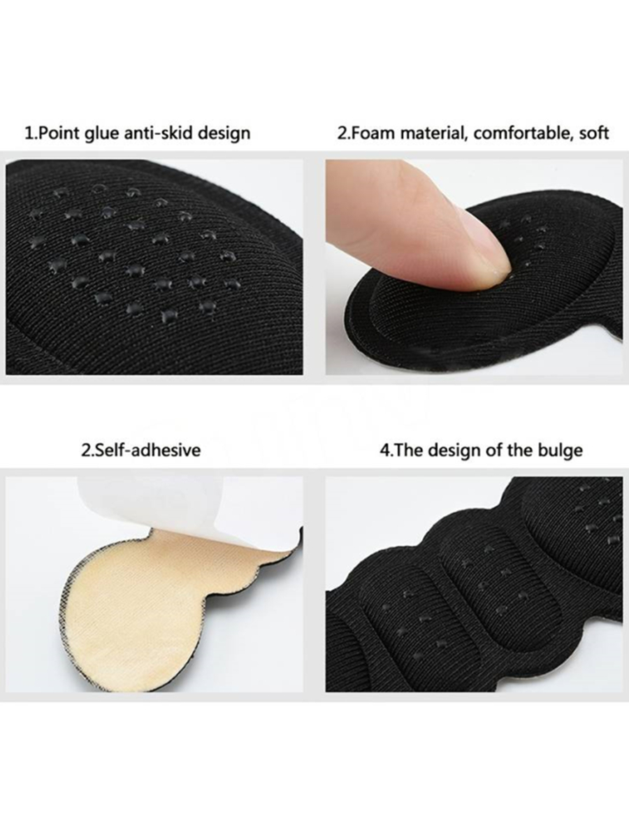 1pair Soft High Heel Pads To Relieve Foot Pain, 4D Heel Protector, Glue