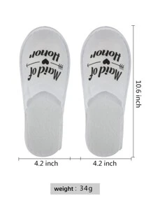 1pair Letter Graphic Disposable Slippers - Gold - View 3