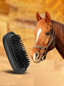 1pc Multifunctional Horse Tack Cleaning & Dusting Brush - Black - View 4