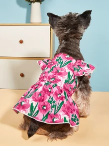 1入組花朵圖案寵物半身裙 - 彩色 - 查看 2