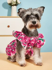 1入組花朵圖案寵物半身裙 - 彩色 - 查看 1