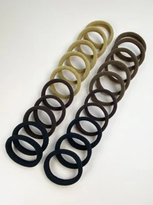 20 buc/set de bază pentru femei, legături de păr elastice de înaltă calitate pentru accesorii de păr, suport pentru coadă de cal, frânghie de păr - Multicolor - Vizualizare 2