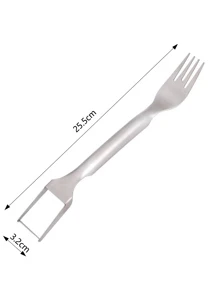 不銹鋼雙頭多用途水果叉水果分隔物西瓜切割工具 - 銀色 - 查看 8