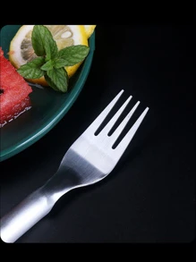 不銹鋼雙頭多用途水果叉水果分隔物西瓜切割工具 - 銀色 - 查看 7