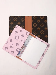 2 piezas Estuche para pasaporte con patrón geométrico con estampado de letra plegable - Multicolor - Ver 5
