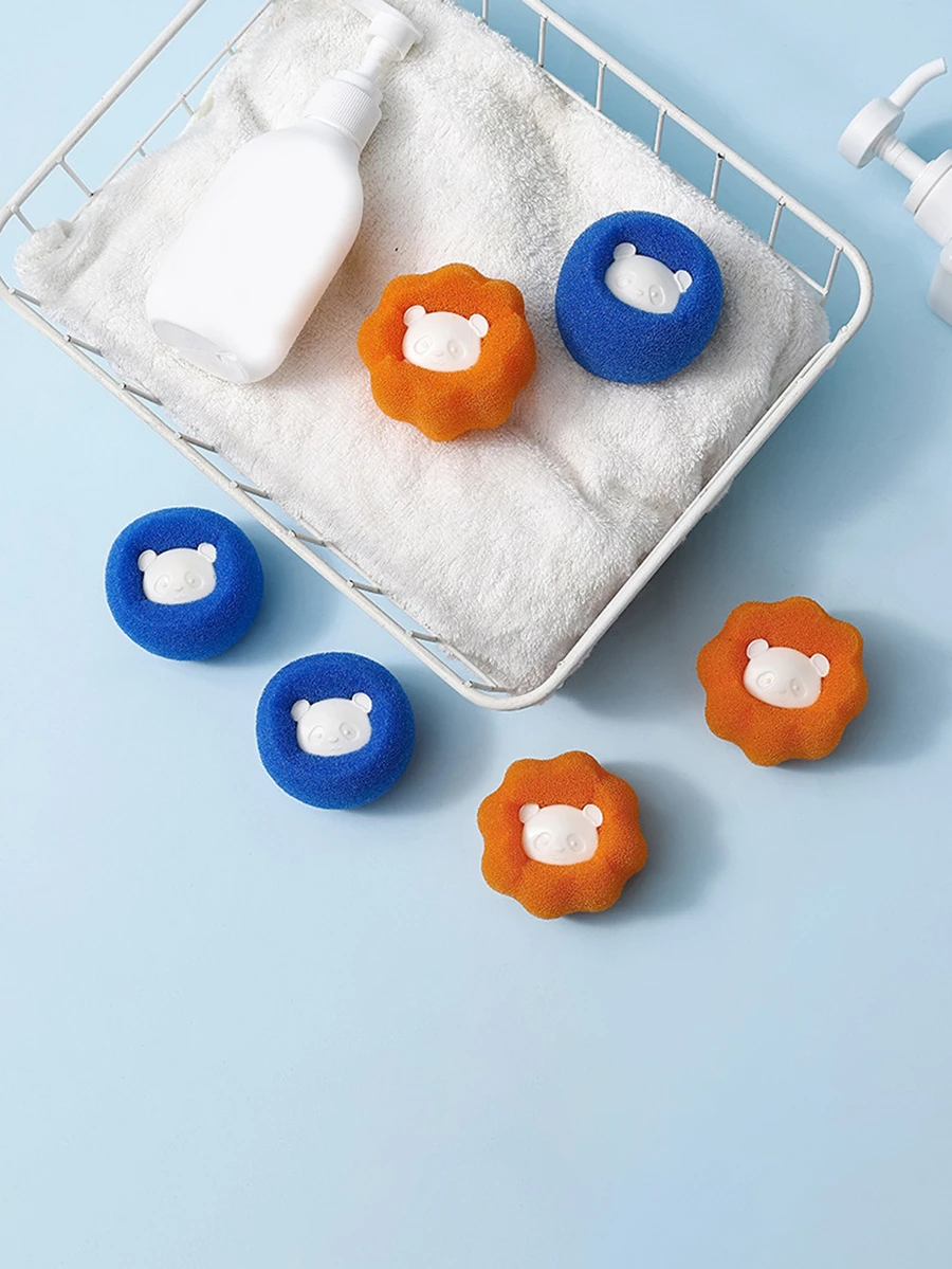 6 piezas Bola de lavandería con diseño de dibujos animados - Multicolor - Ver 1