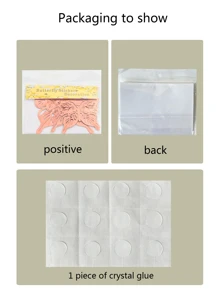 12入組3D鏤空蝴蝶貼紙 - 玫瑰金 - 查看 3