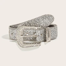 Phụ nữ trang trí Rhinestone trang trí thắt lưng khóa Geo quyến rũ, để trang trí trang phục - Bạc - Xem 2