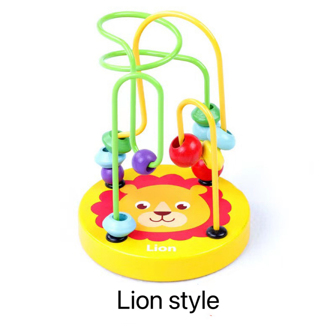 1pc Wooden Kids Enlightenment Educational Toy, Funny Color Block Wrap Around Bead Toy For Exercise Brain