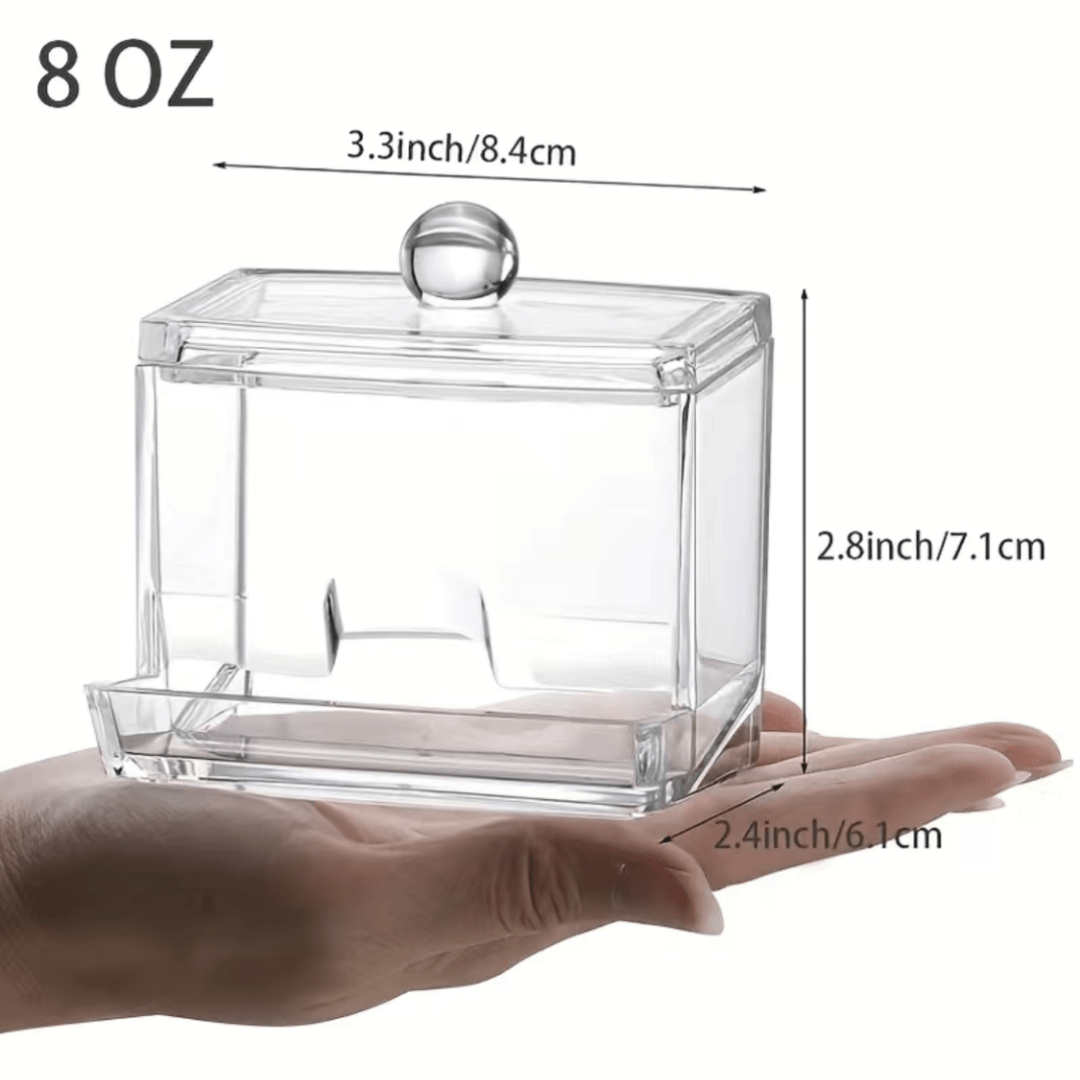 1pc Swab Holder Ball Dispenser Organizer Clear Bathroom Storage
