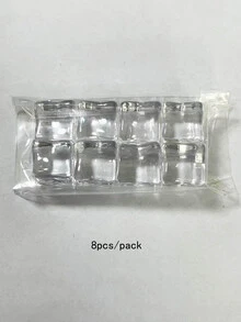 8入組/包仿真冰塊釘珠DIY首飾製作,理想禮品適用於朋友們 - 無色 - 查看 3
