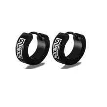 15對/套男士不銹鋼耳環套裝,黑色耳環耳釘適合男人及女人,時尚穿孔首飾,十字吊墜和耳墜套裝 - 黑色 - 查看 5