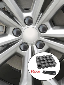 20 piezas Tapas de tuerca del cubo de la rueda del coche - Gris Oscuro - Ver 1