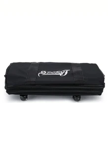 Bolso de viaje con capacidad grande, impreso con letras, con correa de hombro ajustable, bolso de playa para elementos esenciales de verano, accesorios de vacaciones, organizador de viaje, bolso de hospital, accesorios de viaje para campamento - Negro - Ver 4