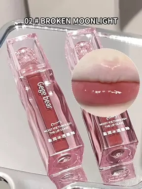 Gege Bear رطب مرآة مرطب ملمع شفاه , ضد للماء يدوم طويلا ارتداء غير لاصق فنجان ملمع شفاه Y2K احمر الشفاة سائل