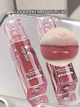 Gege Bear رطب مرآة مرطب ملمع شفاه , ضد للماء يدوم طويلا ارتداء غير لاصق فنجان ملمع شفاه Y2K احمر الشفاة سائل