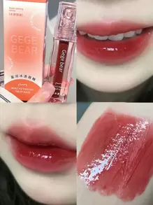 Gege Bear 水潤鏡子保濕唇彩,防水持久穿戴不粘杯子唇釉液體口紅 - 酒紅色 - 查看 2