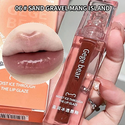 Gege Bear 水潤鏡子保濕唇彩,防水持久穿戴不粘杯子唇釉液體口紅