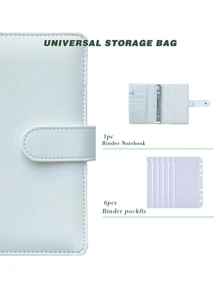 1入組便攜藍色活頁本 - 白色 - 查看 4