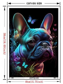 彩色狗狗DIY鑽石畫新款2023鑽石刺繡充分方形鑽石馬賽克動物藝術水鑽