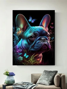 彩色狗狗DIY鑽石畫新款2023鑽石刺繡充分方形鑽石馬賽克動物藝術水鑽