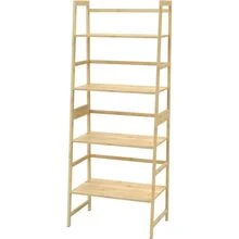 Bookshelf, Ladder Shelf, 4 Tier Tall Bookcase, Modern Open Book Case for Bedroom, Living Room, Office (Bamboo) - Màu be - Xem 6