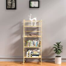 Bookshelf, Ladder Shelf, 4 Tier Tall Bookcase, Modern Open Book Case for Bedroom, Living Room, Office (Bamboo) - Màu be - Xem 4
