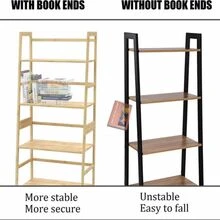Bookshelf, Ladder Shelf, 4 Tier Tall Bookcase, Modern Open Book Case for Bedroom, Living Room, Office (Bamboo) - Màu be - Xem 8