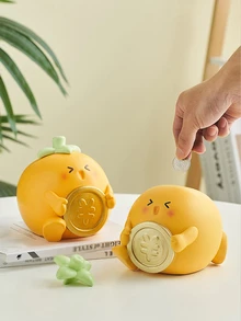 1 pieza Caja con diseño de dibujos animados dinero ahorro - Naranja - Ver 2