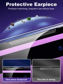 3 件全覆盖防尘 iPhone 14 6.1 英寸 / iPhone 13 / iPhone 13 Pro 6.1 英寸 / iPhone 15 / iPhone 15 Pro Max / iPhone 16 / iPhone 16 Pro / iPhone 16 Pro Max 高清晰度钢化玻璃屏幕保护膜 - 無色 - 查看 3