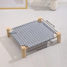 Cama para mascotas de madera - Gris - Ver 4