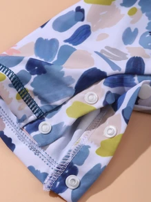 Baby Colourblock Zipper Front Hooded One Piece Swimsuit - Multicolor - View 5