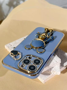 Plain Phone Case With Astronaut Design Phone Holder - Blue - View 3