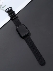 1pc Black Fashionable Watchband Compatible With Apple Watch Band 38/40/41/42/45/49mm Compatible With Apple Watch Strap Ultra/Se/9/8/7/6/5/4/3/2 As A Gift For Students Returning To School - Black - View 3