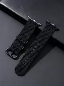 1pc Black Fashionable Watchband Compatible With Apple Watch Band 38/40/41/42/45/49mm Compatible With Apple Watch Strap Ultra/Se/9/8/7/6/5/4/3/2 As A Gift For Students Returning To School - Black - View 2