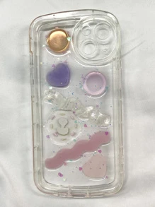 非常規3D心形透明軟殼手機殼配用於蘋果14/13、iPhone 12Pro Max、11適用於女性 - 無色 - 查看 3