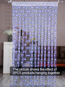 1pc Cute Romantic Dual-Color Heart String Tassel Curtain, 39.37in X 78.74in, Decorative Curtain, Suitable For Kindergarten Decoration - Royal Blue - View 5