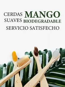 Cepillo de Dientes Bambú Biodegradable Ecológico Surtido - Juego de Cepillos Dentales de Madera Natural  y Resistentes - Cepillos de Bambú Amigables con el Medio Ambiente - Multicolor - Ver 5